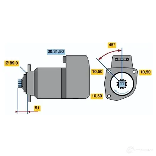 Стартер BOSCH 1 274 331004 0986012740 GLLWWA изображение 0