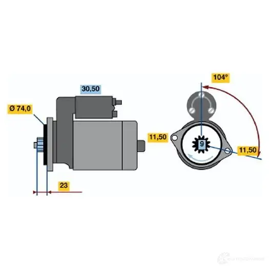Стартер BOSCH 1 445 331121 0986014451 TK46Z6