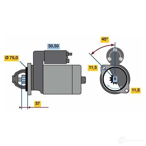 Стартер BOSCH 23 77 MASBV 0986023770 331770