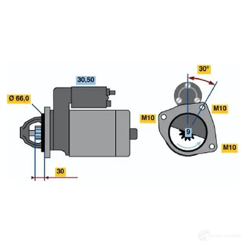 Стартер BOSCH F72YG8 0986010860 330896 10 86