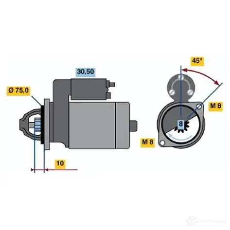Стартер BOSCH RXHPVU 0986016451 16 45 331250