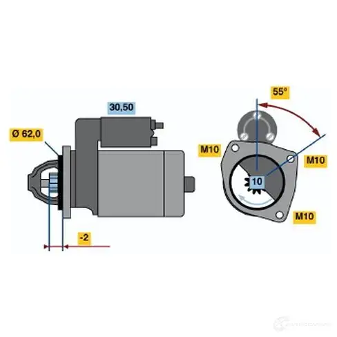 Стартер BOSCH 331282 0986016930 16 93 YCC3IM