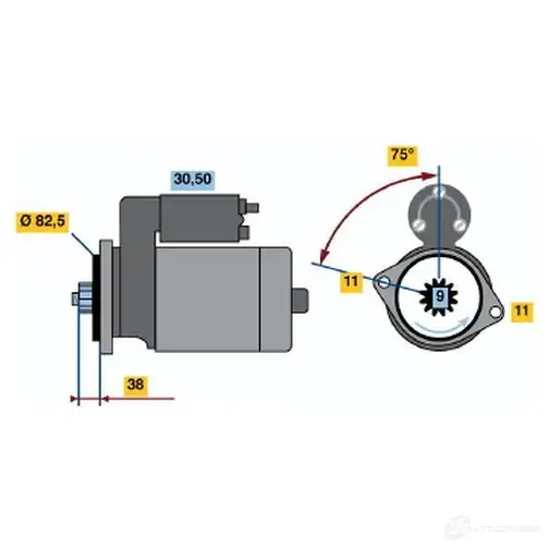 Стартер BOSCH 1PSHV 129 0 0986012901 331013 изображение 0