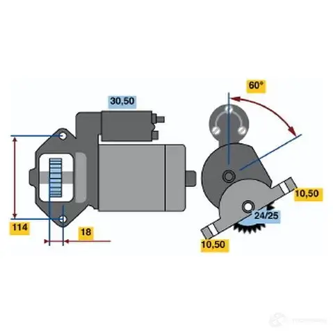 Стартер BOSCH 331015 TSV01 12 92 0986012921