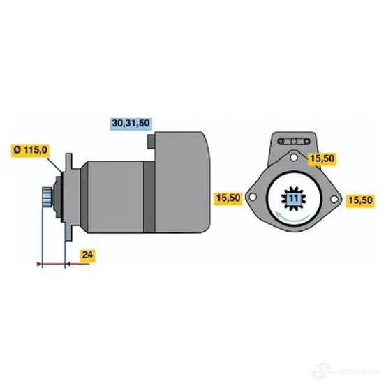 Стартер BOSCH 331355 0986017850 1 785 ITKFY1 изображение 0