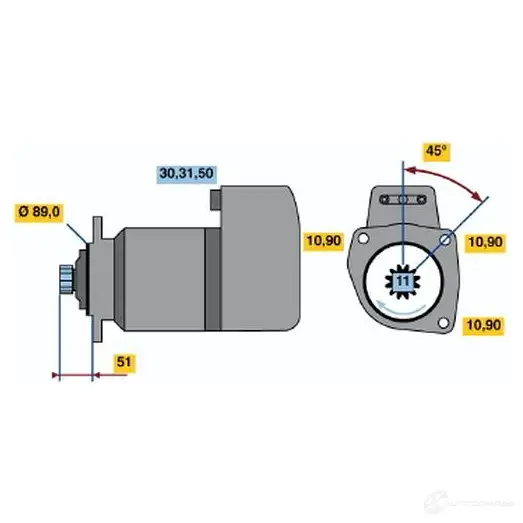 Стартер BOSCH 331158 2LEKJD 0986014920 14 92 изображение 0