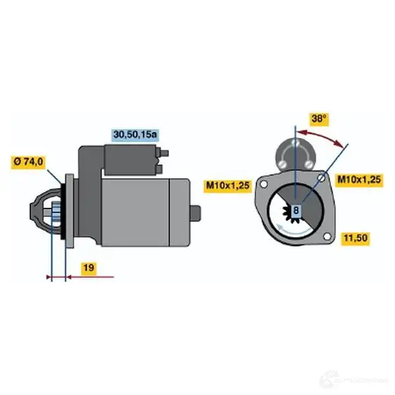 Стартер BOSCH 331056 0986013511 1 351 6UNCFR изображение 0