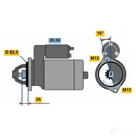 Стартер BOSCH TTPA8 330900 109 0 0986010900