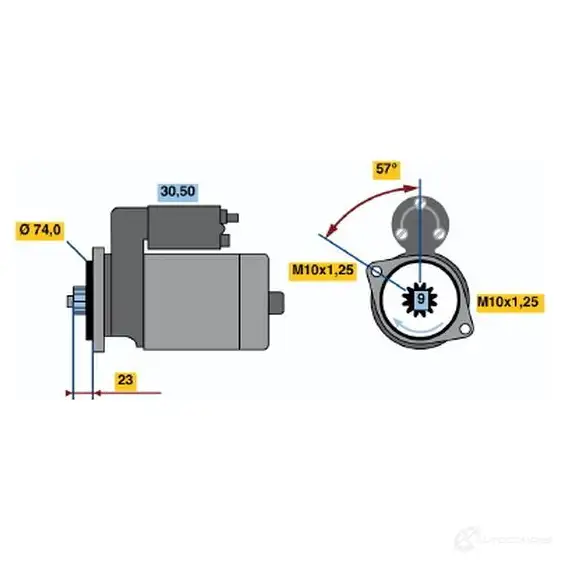 Стартер BOSCH 53GWB 331583 0986020831 208 3