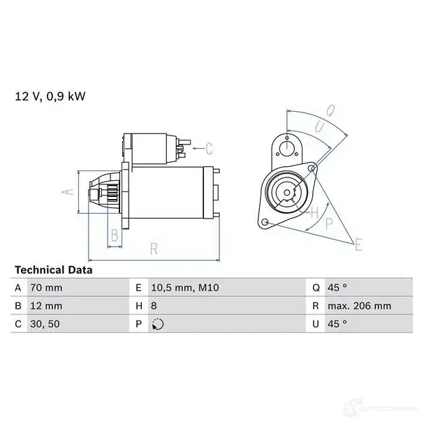 Стартер BOSCH 18 62 0986018621 331427 MQEHX4