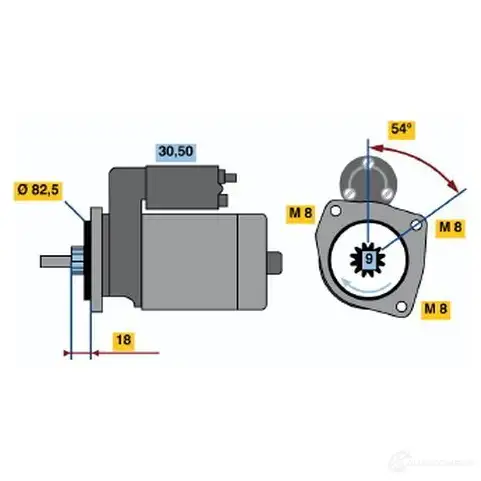 Стартер BOSCH 331131 IA25H 0986014580 1 458