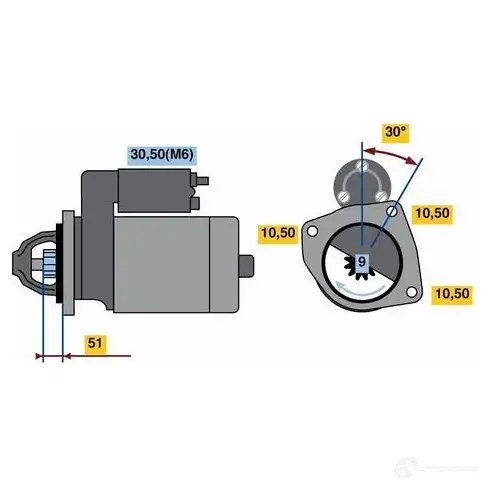 Стартер BOSCH 364535 J5K92H JF (R) 24V 4,0KW 9000083065 изображение 0