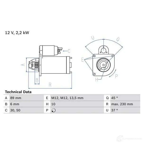 Стартер BOSCH LUJM8P 331098 141 0 0986014101 изображение 0