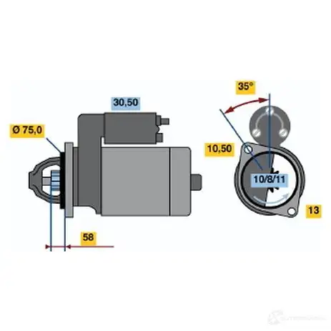 Стартер BOSCH 331569 JCM54B2 2 069 0986020691