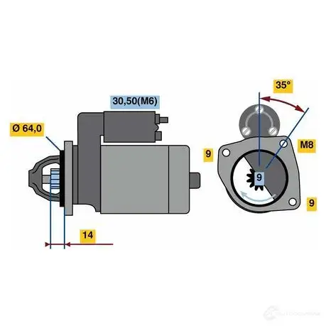Стартер BOSCH 0986023810 238 1 331774 ZA2SA7