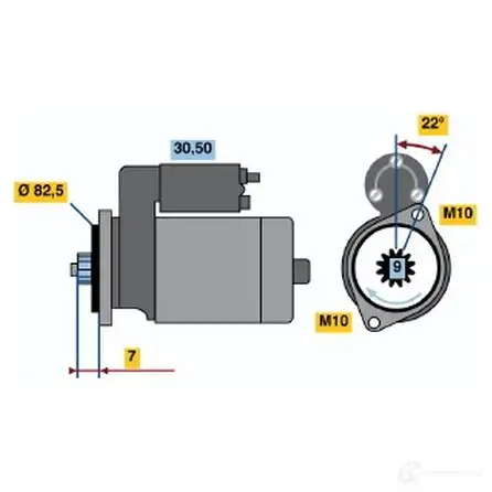 Стартер BOSCH 0986014761 14 76 331145 C0H110N