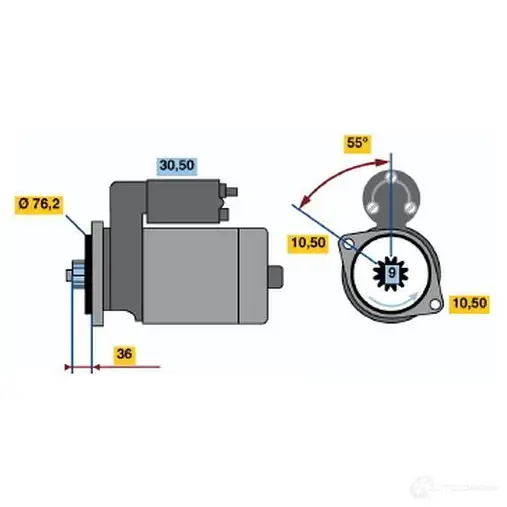 Стартер BOSCH 0986016370 1 637 BM4T0 331242