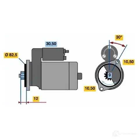 Стартер BOSCH 331109 142 3 0986014231 DHCDYB