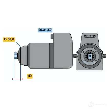 Стартер BOSCH 331019 129 7 0986012970 AGEHIML изображение 0