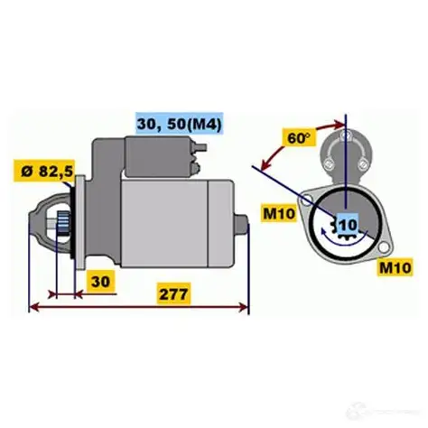 Стартер BOSCH 0001218110 303600 QTRVKC EV (R) 12V 2,2 KW изображение 0