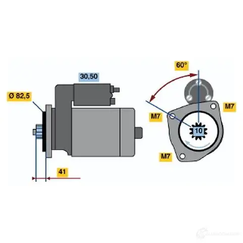 Стартер BOSCH NFAXT6 0986013831 331083 13 83 изображение 0