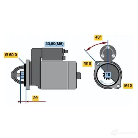 Стартер BOSCH 0986021310 CWDDG 331612 2 131