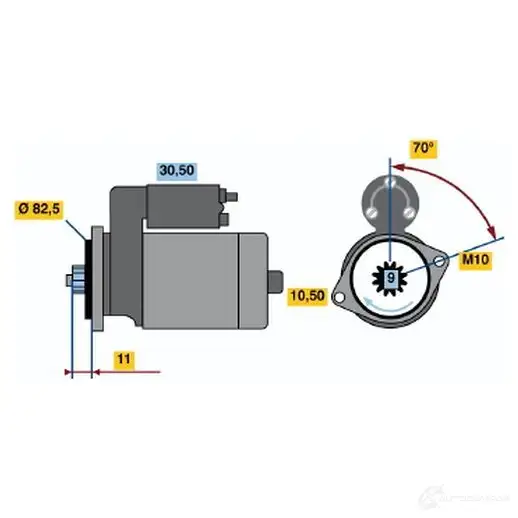 Стартер BOSCH AYN2QA1 0986014191 1 419 331105 изображение 0