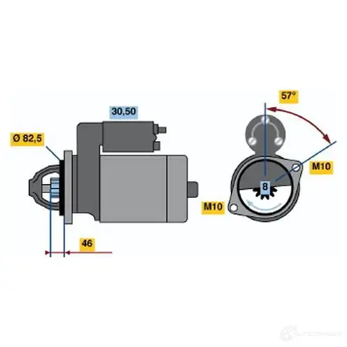 Стартер BOSCH 20 82 CUDBK0 331582 0986020821 изображение 0