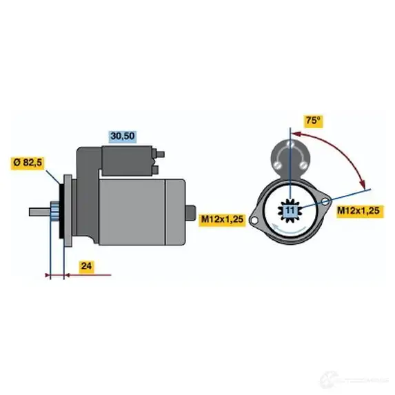 Стартер BOSCH 331091 0986013991 NXTOJI 1 399