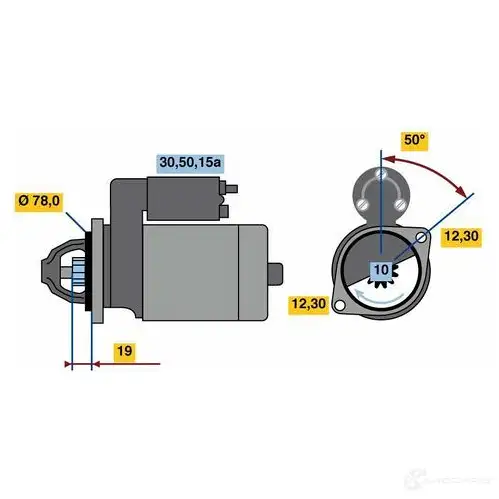 Стартер BOSCH 331510 AUJBB6B 0986020001 2 000