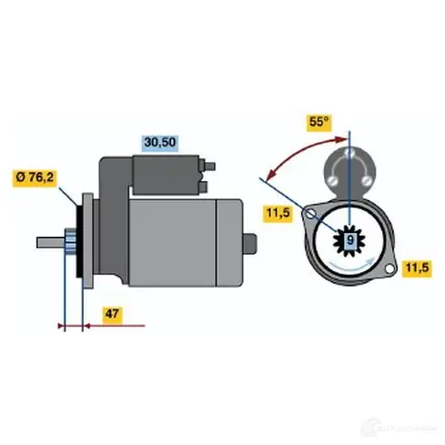 Стартер BOSCH BDUF74 0986010470 1 047 330877