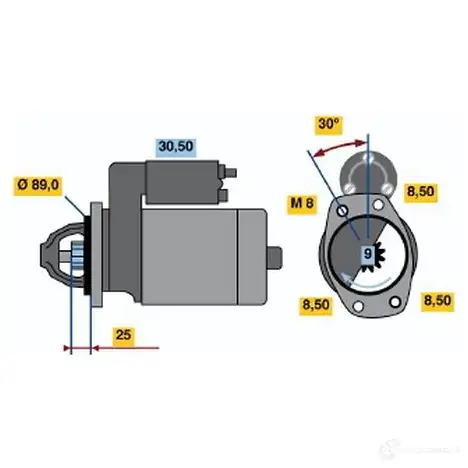 Стартер BOSCH 0986013811 13 81 331081 SVETW изображение 0