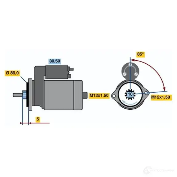 Стартер BOSCH 331182 0986015391 0K4YZ 15 39 изображение 0