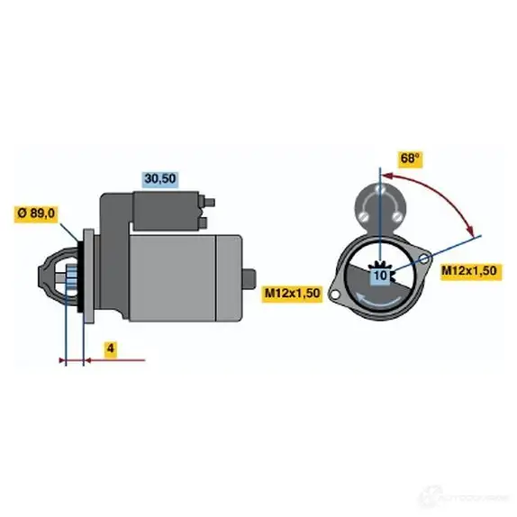 Стартер BOSCH 331210 0986015991 KWDV1D 15 99 изображение 0