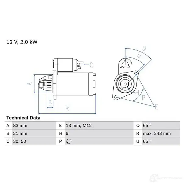 Стартер BOSCH 0986018030 180 3 331372 4PBS2I