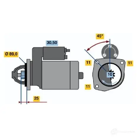 Стартер BOSCH 1 096 U691U 0986010960 330906