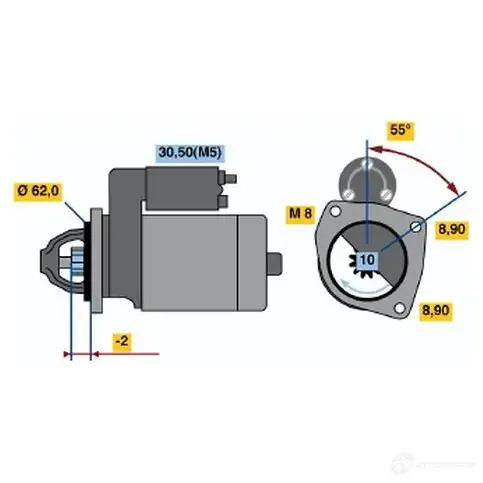 Стартер BOSCH 1 852 0986018521 LYMMDSM 331416