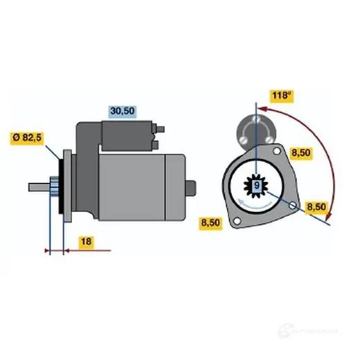 Стартер BOSCH 10 46 0986010460 6VMYT 330876 изображение 0