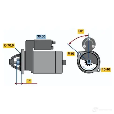 Стартер BOSCH 7PO60K 175 5 331334 0986017551 изображение 0
