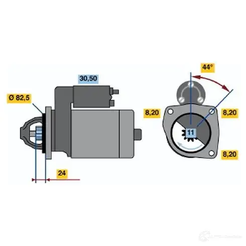 Стартер BOSCH 0986017950 17 95 331364 6TMDC изображение 0