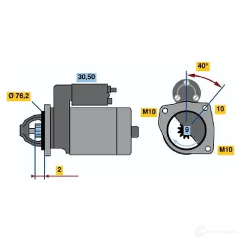 Стартер BOSCH DW (R) 12V 1,4 KW V5KK2 0001108167 303170 изображение 3