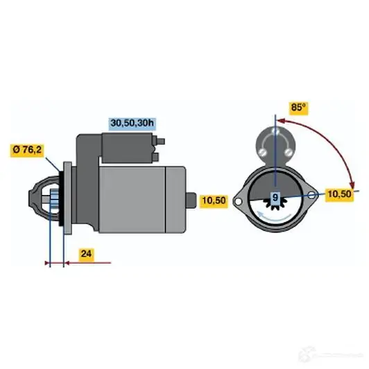 Стартер BOSCH 17 15 0986017150 5I92H6Z 331301 изображение 0