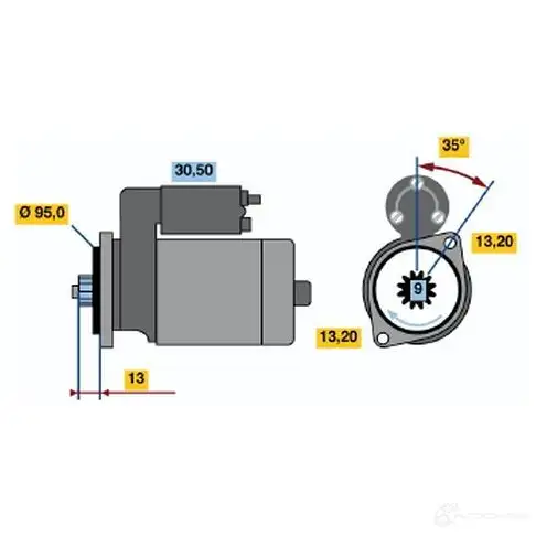 Стартер BOSCH 1 668 FSQG8WJ 331265 0986016681 изображение 0