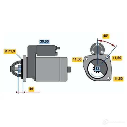 Стартер BOSCH 1 768 0986017681 331343 ZLN77T5
