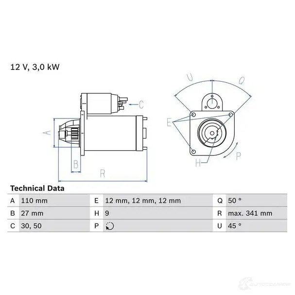 Стартер BOSCH 112 2 0986011220 8QRMJPI 330929 изображение 0