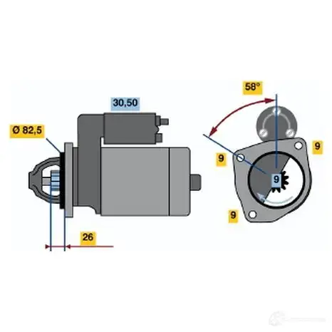 Стартер BOSCH 331067 G711K 0986013640 136 4 изображение 0