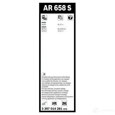 Щетка стеклоочистителя BOSCH AR 658 S 1193518162 IY2QO 3397014281 - Изображение 1