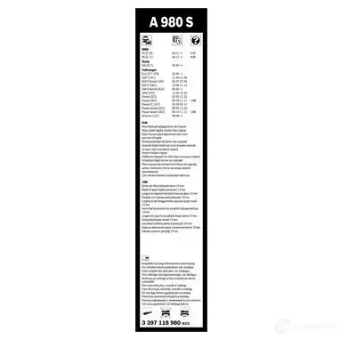 Щетка стеклоочистителя BOSCH ML8LG A 980 S 361217 3397118980 изображение 3