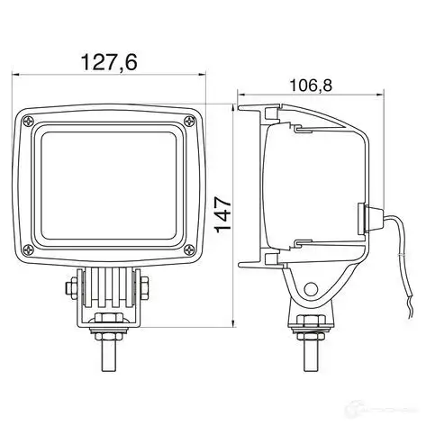 Рабочее освещение BOSCH Rectangular/Single/Spot/IP6K9K 334664 0986310933 RECTANGULAR/SINGLE/SPOT ASW IP6K9K - Изображение 1