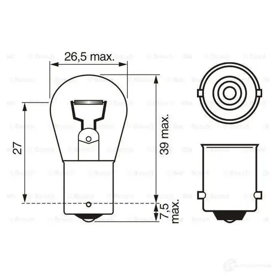 Лампа BA15S 18 Вт 12 В BOSCH 1987302214 691RF8 12V 18W PURE LIGHT 350308 изображение 0